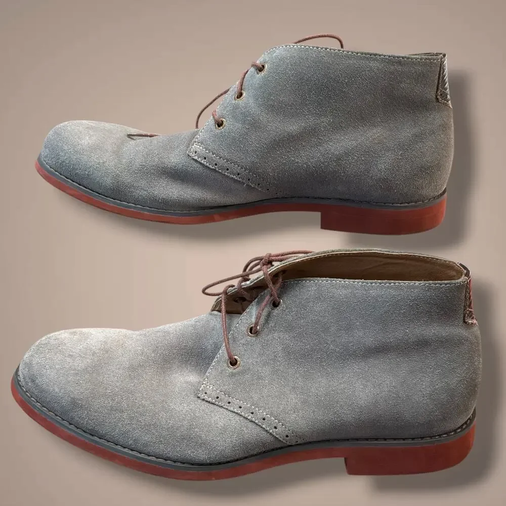 Men's SIze 10.5M JOHNSTON & MURPHY Gray Oiled Suede 
